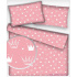 Children's cotton fabric 100% cotton, 125 g/m², width 160 cm, white crowns on pink