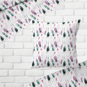 Decorative cotton fabric, by the meter, Green and Pink Feathers