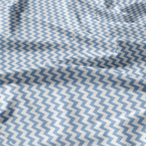 Decorative children's cotton fabrics, by the meter. Zigzag Blue