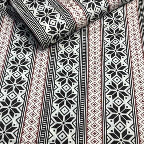 Vánoční bavlněná látka, metráž, šíře 160 cm, Vánoční vzor na Hnědém