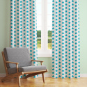 Children's cotton fabric 100% cotton, 125 g/m², width 160 cm, turquoise gingerbreads on white