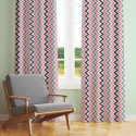 Decorative children's cotton fabrics, by the meter. Zigzag Pink, Gray, and Black