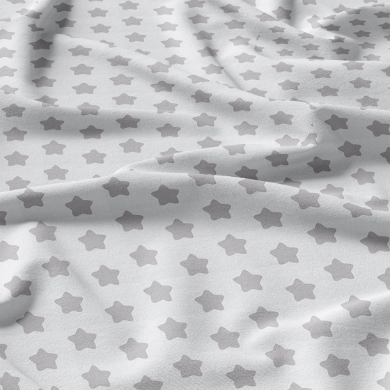 Children's cotton fabric 100% cotton, 125 g/m², width 160 cm, gray gingerbread on white