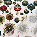 Christmas cotton fabric, by the meter, width 160 cm, Christmas Toys on White