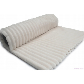 Látka mínky proužky, 300 g/m², šíře 160 cm, metráž, ecru