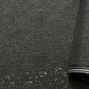 Vodoodpudivá látka Imitace lnu, 220 g/m², šíře 160 cm, černá kostka