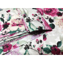 Tissu coton au métre imprimé Fleurs sur blanche
