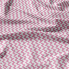 Decorative children's cotton fabrics, by the meter. Zigzag Pink