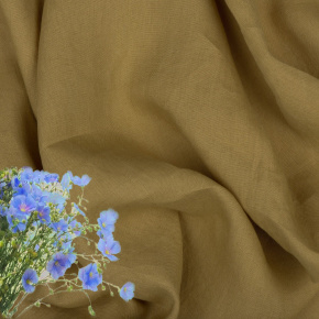 Natural linen fabric Julia, Mustard, 154 gr/m2