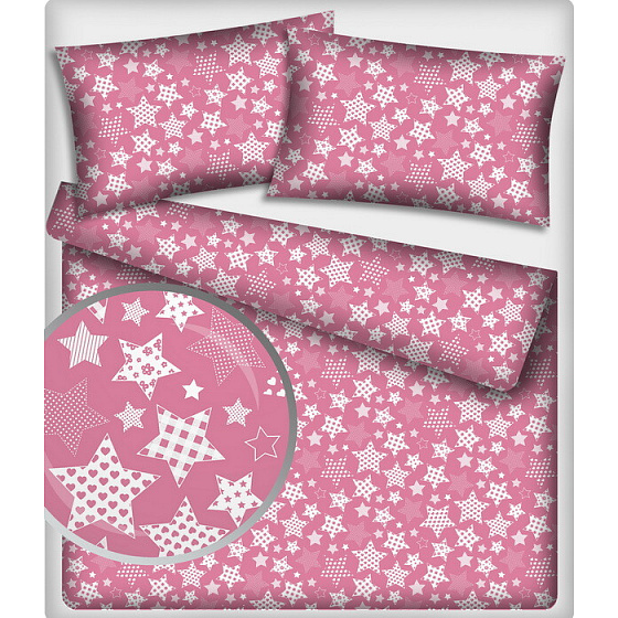 Children's cotton fabric 100% cotton, 125 g/m², width 160 cm, white gingerbread on amaranth