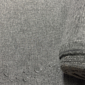 Vodoodpudivá látka Imitace lnu, 220 g/m², šíře 160 cm, šedá