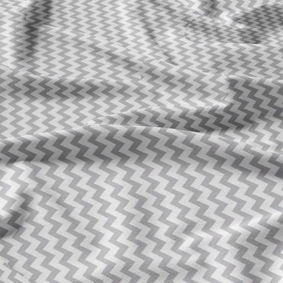 Decorative children's cotton fabrics, by the meter. Zigzag Grey
