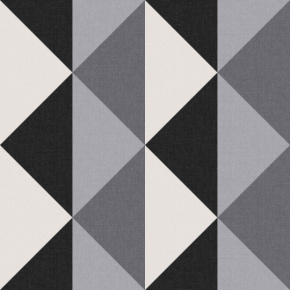 Velurové potahové látky s potiskem, Trojúhelníky Šedé a Černé