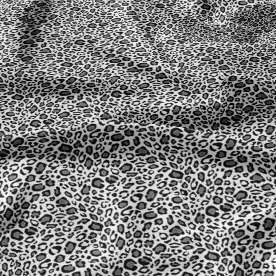 Bavlněná látka 100% bavlna, 125 g/m², šíře 160 cm, leopard šedý