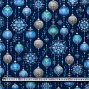 Christmas cotton fabric, by the meter, width 160 cm, Christmas Toys on blue