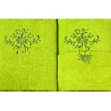 Set of 3 Terry Towels, Color Green