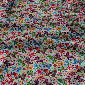 Bavlněná látka, metráž. Motýlci Léto na Šedém