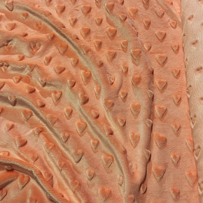 Minky fabric with hearts, 320 g/m², width 160 cm, by the meter, salmon