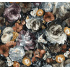 Velvet upholstery fabrics with print, Flowers on Grey
