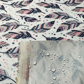 Nepromokavá látka Kodura PVC zátěr 600D, 360 g/m², šíře 150 cm, pírka na světle mentolovém