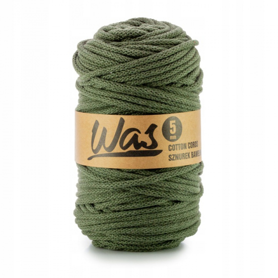 Bavlněná šňůra 5 mm, 100 m, khaki 250