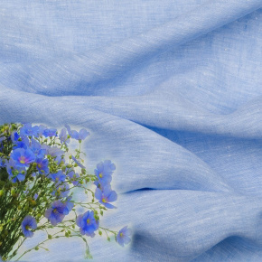 Natural linen fabric Julia, Lt. Blue, 154 g/m2