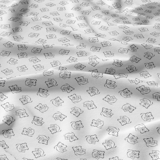 Cotton fabric, by the meter. Bears on the White