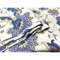 Tissu coton au métre imprimé Poviev violet sur blanche-444