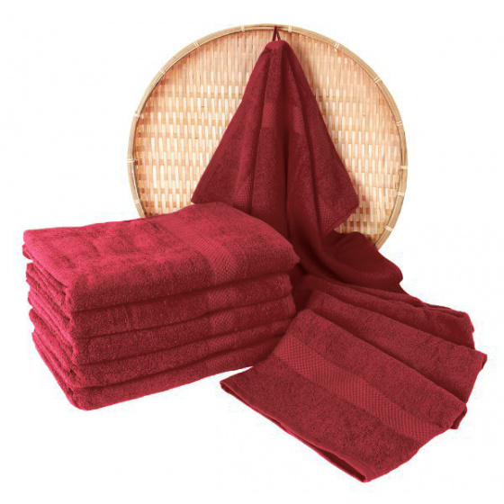 Terry towel 50x100 cm, color burgundy