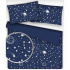 Children's cotton fabric 100% cotton, 125 g/m², width 160 cm, white galaxy on blue