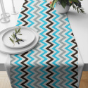 Decorative children's cotton fabrics, by the meter. Zigzag Blue, Gray and Black