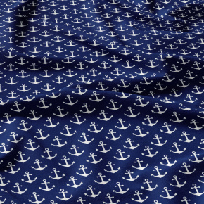 Dětská bavlněná látka metráž Kotvy Bílé na Modrém Dětská bavlněná látka metráž Kotvy Bílé na Modrém