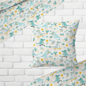 Children's cotton fabric by the meter Cheerful Crocodiles Blue on White
