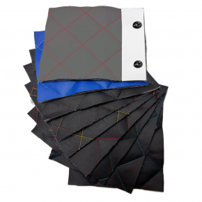 Vzorník potahových látek Eko kůže Prošívaná 5x5 cm, 15x19 cm