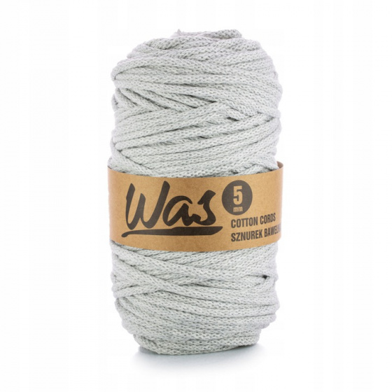 Cotton cord 5mm, 100m, light gray 030