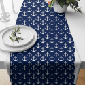 Children's cotton fabric by the meter Anchors White on Blue