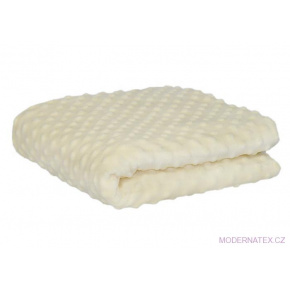 Látka minky puntík, 380 g/m², šíře 160 cm, metráž, ecru