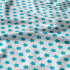 Children's cotton fabric 100% cotton, 125 g/m², width 160 cm, turquoise gingerbreads on white