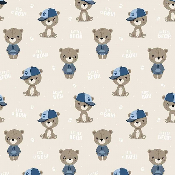 Cotton Fabrics Animals on Beige, 160 cm Width