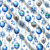 Christmas cotton fabric, by the meter, width 160 cm, Christmas Toys Grey and Blue on White