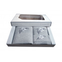 Set of 3 Terry Towels, Color Grey