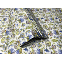 Tissu coton de Fleurs et Vélo sur blanche