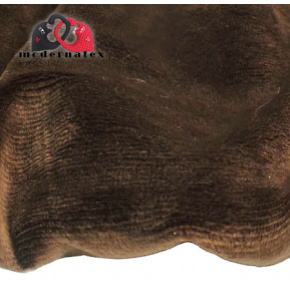 Látka minky jednobarevné, 220 g/m², šíře 160 cm, tmavě hnědá