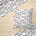 Cotton fabric 100% cotton, 125 g/m², width 160 cm, smile on white