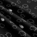 Cotton fabrics, by the meter. Sheep on the Black