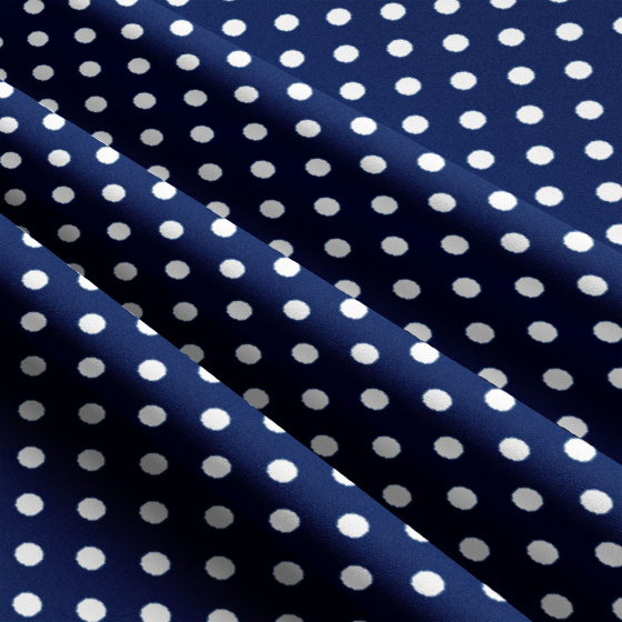 Children's cotton fabrics, by the meter. Dot 10 mm, white on blue