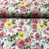 Cotton fabric 100% cotton, 125 g/m², width 160 cm, yellow and red apple blossom on white