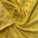 Látka minky srdička, 320 g/m², šíře 160 cm, metráž, žlutá