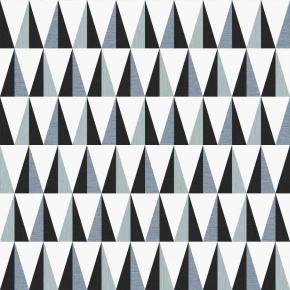 Velurové potahové látky s potiskem, Trojúhelníky Černé na Bílém