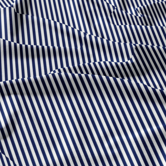 Decorative children's cotton fabrics, by the meter. Dark blue stripes